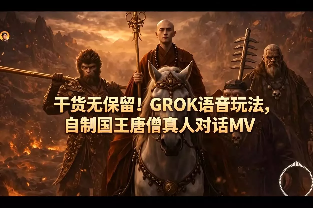 干货无保留!GROK语音玩法,自制国王唐僧真人对话MV 干货无保留!GROK语音玩法,自制国王唐僧真人对话MV