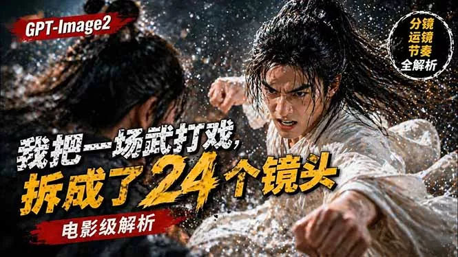 用GPT-Image2,把一段武打对决拆成24个连续镜头,从人物建立、动作衔接、运镜节奏,到情绪爆发 用GPT-Image2,把一段武打对决拆成24个连续镜头,从人物建立、动作衔接、运镜节奏,到情绪爆发