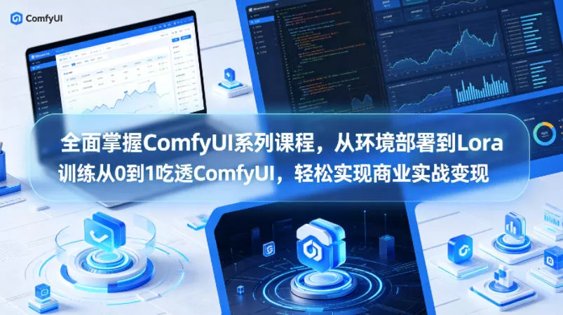 全面掌握ComfyUI系列课程,从环境部署到Lora训练从0到1吃透ComfyUI,轻松实现商业实战变现 全面掌握ComfyUI系列课程,从环境部署到Lora训练从0到1吃透ComfyUI,轻松实现商业实战变现