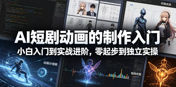 AI短剧动画的制作入门,小白入门到实战进阶,零起步到独立实操 AI短剧动画的制作入门,小白入门到实战进阶,零起步到独立实操
