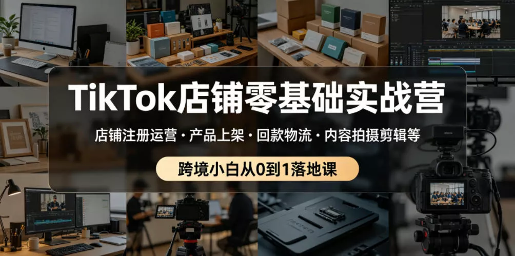 TikTok店铺零基础实战营,店铺注册运营・产品上架・回款物流・内容拍摄剪辑等 ,跨境小白从0到1落地课 TikTok店铺零基础实战营,店铺注册运营・产品上架・回款物流・内容拍摄剪辑等 ,跨境小白从0到1落地课