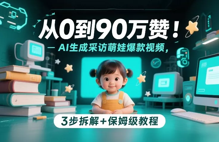 从0到90万赞：AI生成采访萌娃爆款视频，3步拆解+保姆级教程 - 项目资源网