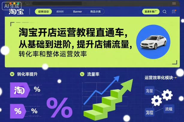 淘宝开店运营教程直通车,从基础到进阶,提升店铺流量,转化率和整体运营效率(更新26年05月27日) 淘宝开店运营教程直通车,从基础到进阶,提升店铺流量,转化率和整体运营效率(更新26年05月27日)