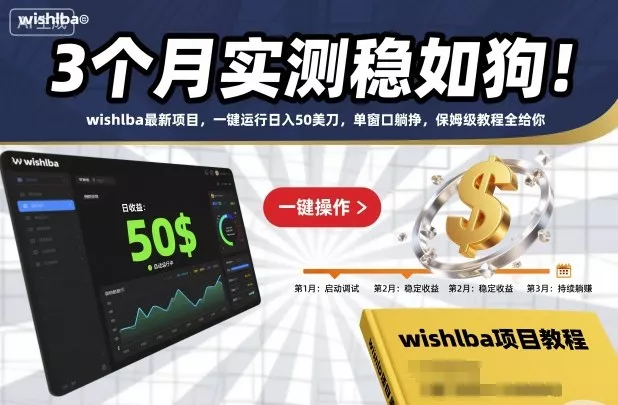 3个月实测稳如狗！wishlba最新项目，一键运行日入50美刀，单窗口躺挣，保姆级教程全给你【揭秘】 - 项目资源网