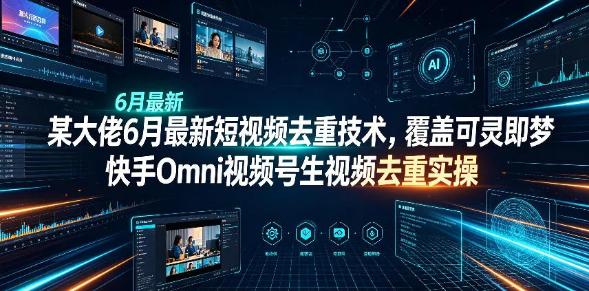 某大佬6月最新短视频去重技术,覆盖可灵即梦快手Omni视频号生视频去重实操 某大佬6月最新短视频去重技术,覆盖可灵即梦快手Omni视频号生视频去重实操