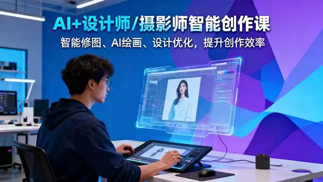 AI+设计师/摄影师智能创作课：智能修图、AI绘画、设计优化，提升创作效率 - 项目资源网