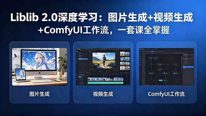 Liblib 2.0深度学习：图片生成+视频生成+ComfyUI工作流，一套课全掌握 - 项目资源网