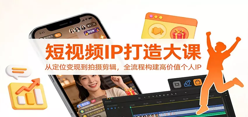 短视频IP打造大课：从定位变现到拍摄剪辑，全流程构建高价值个人IP - 项目资源网