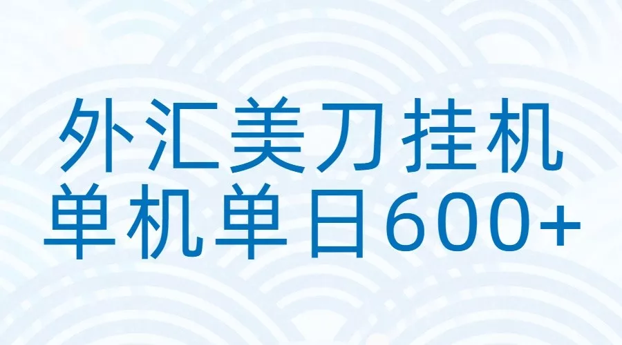 外汇美刀挂机：全自动挂机赚美金，单机600+ - 项目资源网
