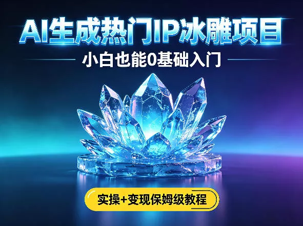 AI生成热门ip冰雕项目,小白也能0基础入门,实操+变现保姆级教程 AI生成热门ip冰雕项目,小白也能0基础入门,实操+变现保姆级教程
