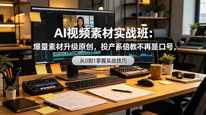 AI视频素材实战班:爆量素材升级原创,投产翻倍不再是口号,0-1系统教学实战落地 AI视频素材实战班:爆量素材升级原创,投产翻倍不再是口号,0-1系统教学实战落地