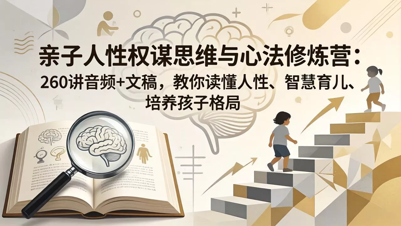 亲子人性权谋思维与心法修炼营:260讲音频+文稿,教你读懂人性、智慧育儿、培养孩子格局 亲子人性权谋思维与心法修炼营:260讲音频+文稿,教你读懂人性、智慧育儿、培养孩子格局