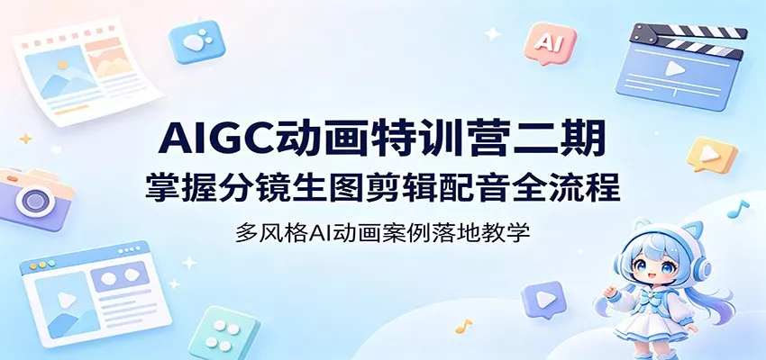 AIGC动画特训营二期：掌握分镜生图剪辑配音全流程，多风格AI动画案例落地教学 - 项目资源网