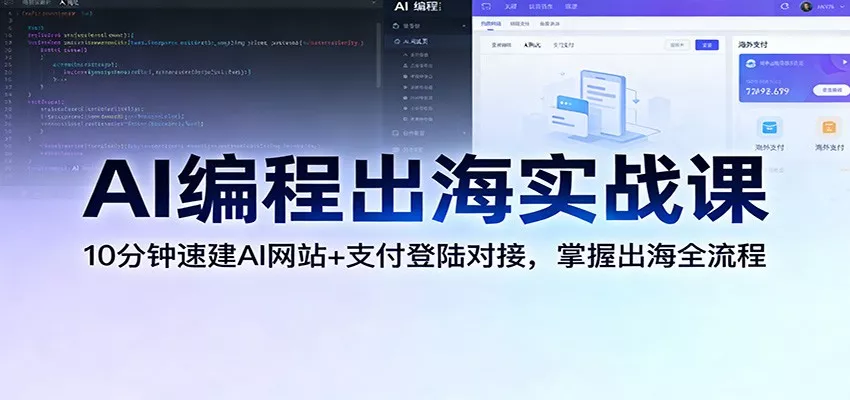 AI编程出海实战课：10分钟速建AI网站+支付登陆对接，掌握出海全流程 - 项目资源网