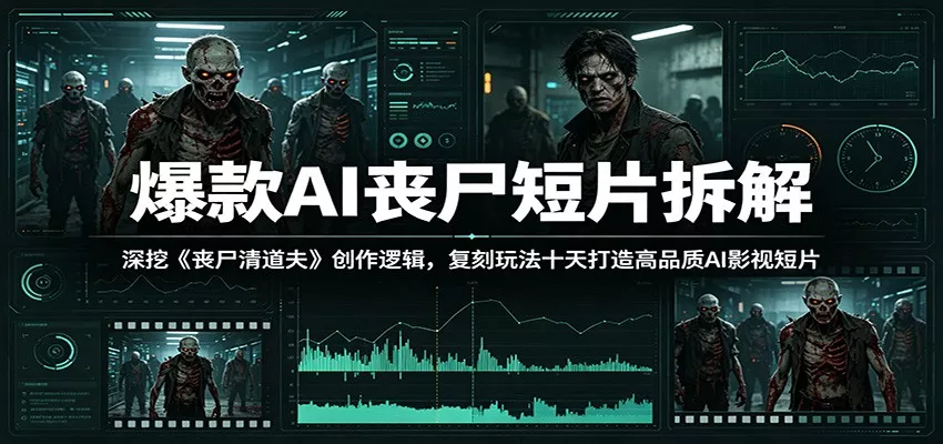 爆款AI丧尸短片拆解:深挖《丧尸清道夫》创作逻辑,复刻玩法快速打造高品质AI影视短片 - 项目资源网