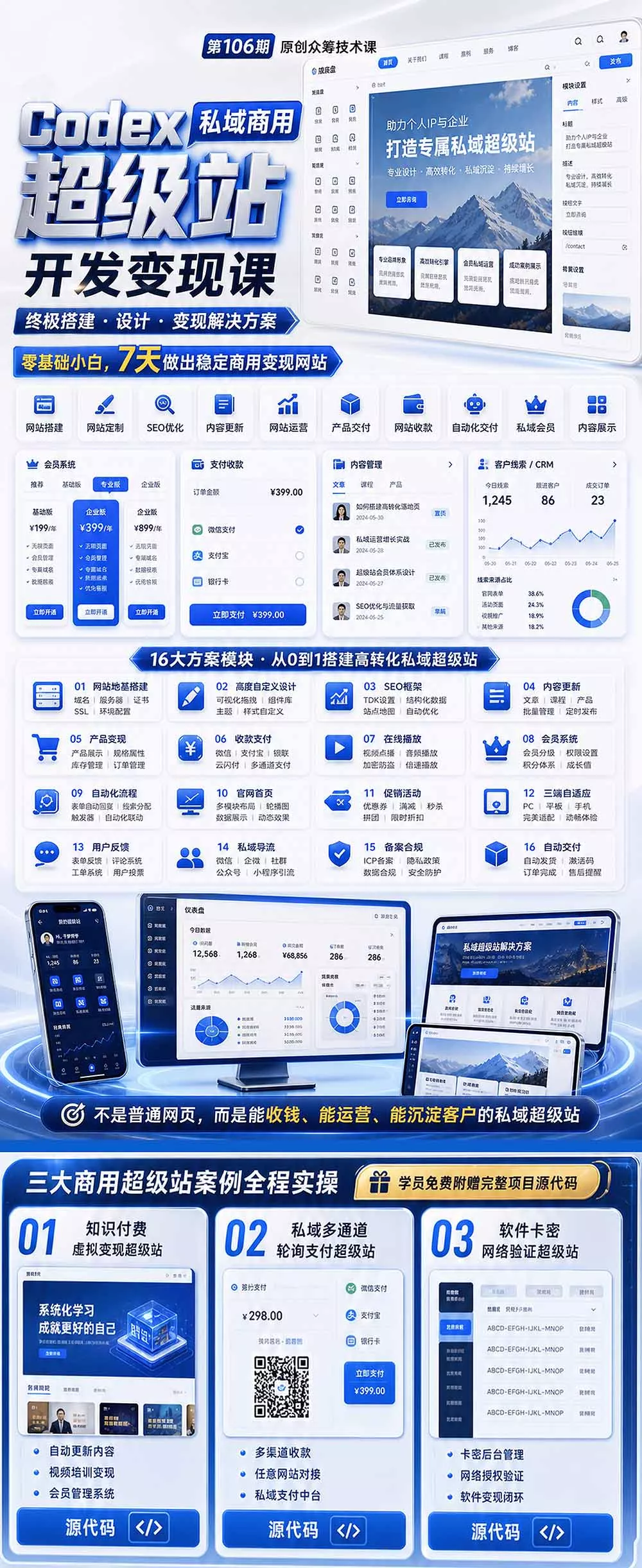 Codex私域商用超级站Ai开发变现课106期-更新0630：不是普通网站，而是能收钱，能运营，能沉淀客户的私域超级站