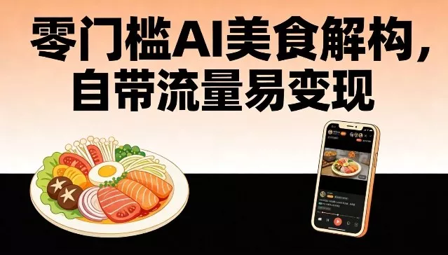 零门槛AI美食解构,自带流量易变现 零门槛AI美食解构,自带流量易变现