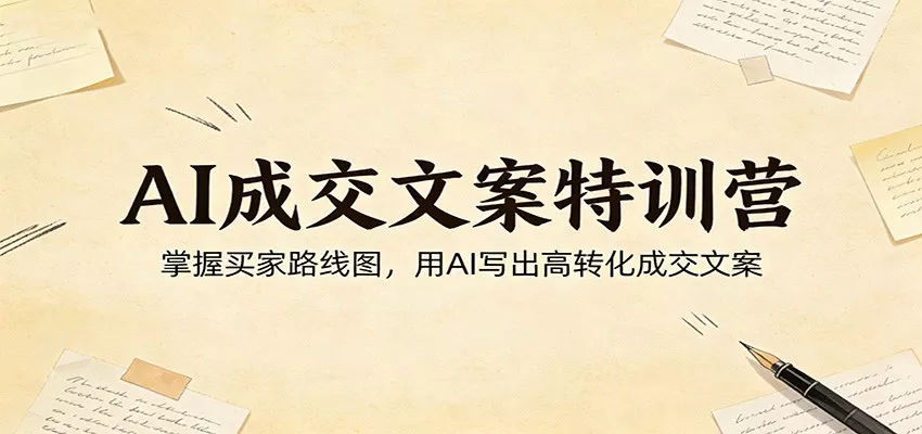 AI成交文案特训营：掌握买家路线图，用AI写出高转化成交文案 - 项目资源网