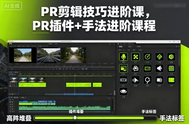 PR剪辑技巧进阶课，PR插件+手法进阶课程 - 项目资源网