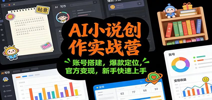 AI小说创作实战营：账号搭建，爆款定位，官方变现，新手快速上手 - 项目资源网