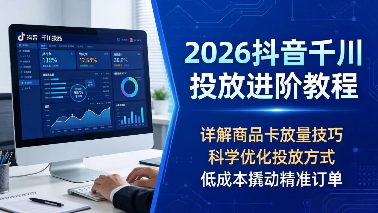 2026抖音千川投放进阶教程,详解商品卡放量技巧,科学优化投放方式,低成本撬动精准订单 2026抖音千川投放进阶教程,详解商品卡放量技巧,科学优化投放方式,低成本撬动精准订单