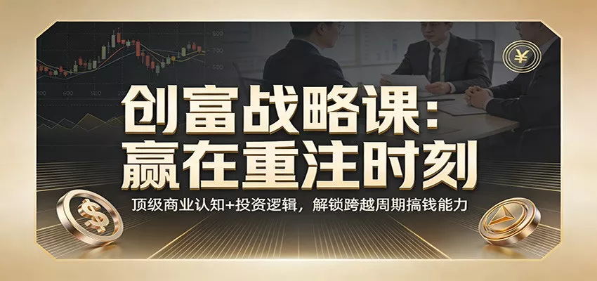 《创富战略课：赢在重注时刻》顶级商业认知+投资逻辑，解锁跨越周期搞钱能力 - 项目资源网