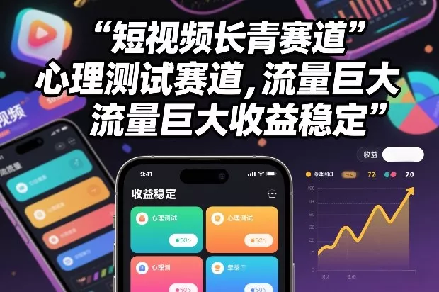 短视频长青赛道，心里测试赛道，流量巨大，收益稳定 - 项目资源网
