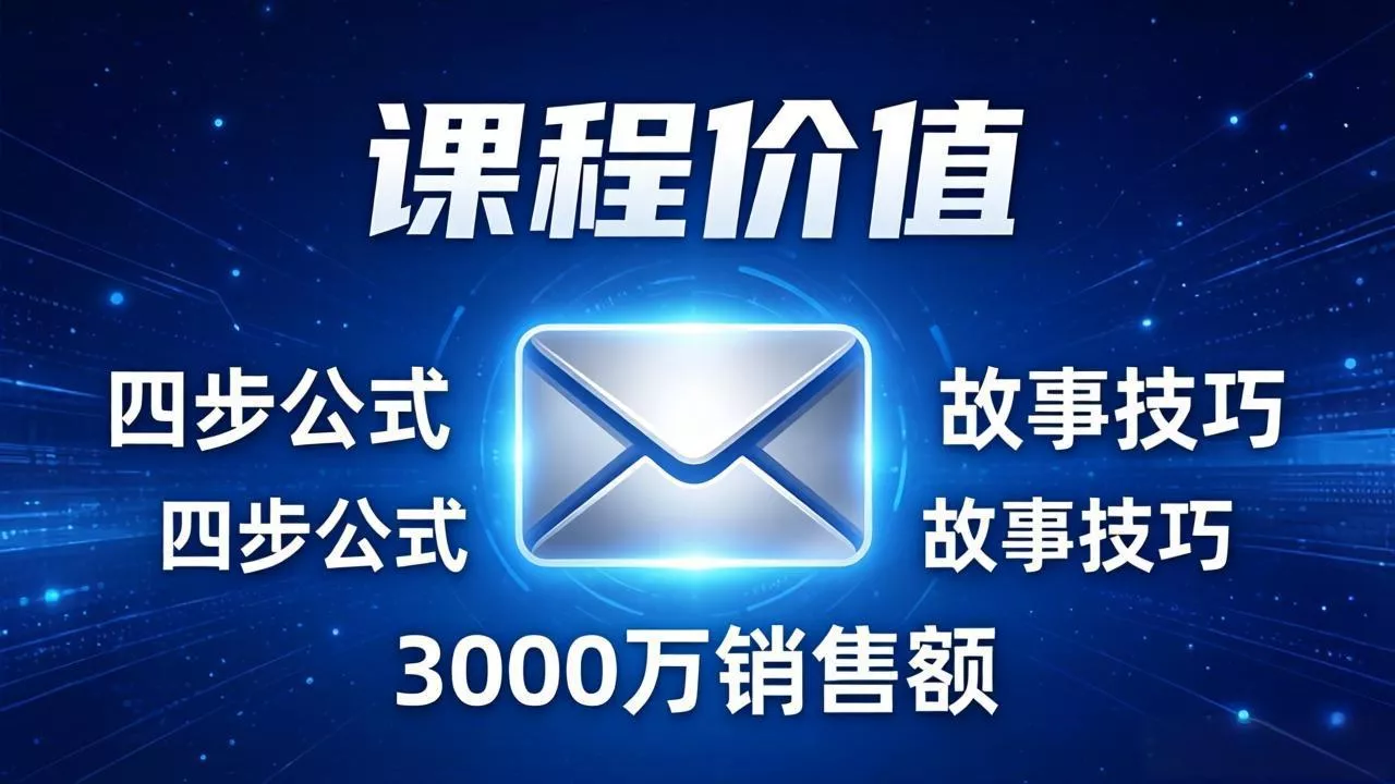 高效邮件销售课:15分钟写出高转化邮件,四步公式+故事技巧,3000万销售额玩法拆解 高效邮件销售课:15分钟写出高转化邮件,四步公式+故事技巧,3000万销售额玩法拆解