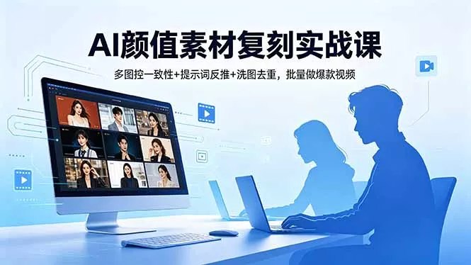 AI颜值素材复刻实战课,多图控一致性+提示词反推+洗图去重,批量做爆款视频 AI颜值素材复刻实战课,多图控一致性+提示词反推+洗图去重,批量做爆款视频