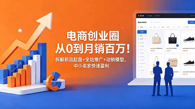 电商创业圈从0到月销百万!拆解新品起盘+全站推广+动销模型,中小卖家快速盈利 电商创业圈从0到月销百万!拆解新品起盘+全站推广+动销模型,中小卖家快速盈利