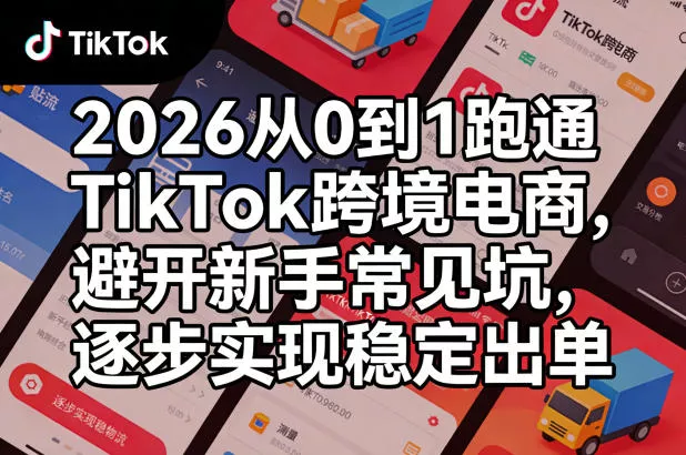 2026从0到1跑通TikTok跨境电商,避开新手常见坑,逐步实现稳定出单(更新0414) 2026从0到1跑通TikTok跨境电商,避开新手常见坑,逐步实现稳定出单(更新0414)