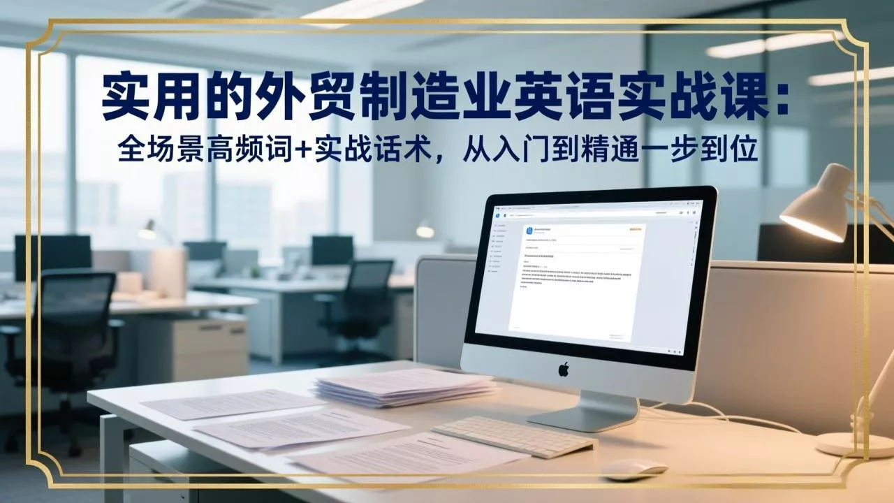 实用的外贸制造业英语实战课:全场景高频词+实战话术,从入门到精通一步到位 实用的外贸制造业英语实战课:全场景高频词+实战话术,从入门到精通一步到位