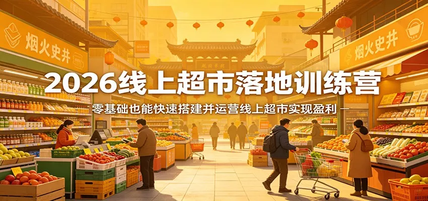 2026线上超市落地训练营，零基础也能快速搭建并运营线上超市实现盈利 - 项目资源网