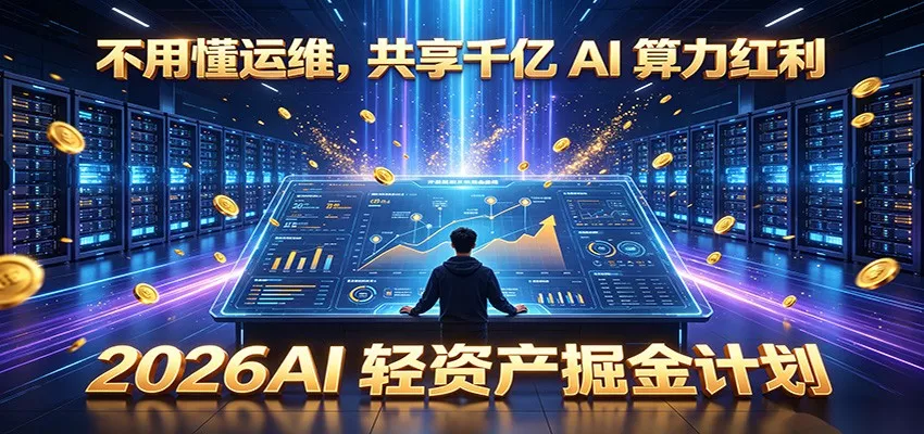 不用懂运维，共享千亿 AI 算力红利，2026AI 轻资产掘金计划 - 项目资源网