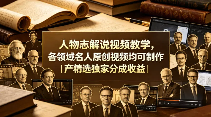 人物志解说视频教学,各领域名人原创视频均可制作丨精选独家分成收益(更新0430) 人物志解说视频教学,各领域名人原创视频均可制作丨精选独家分成收益(更新0430)