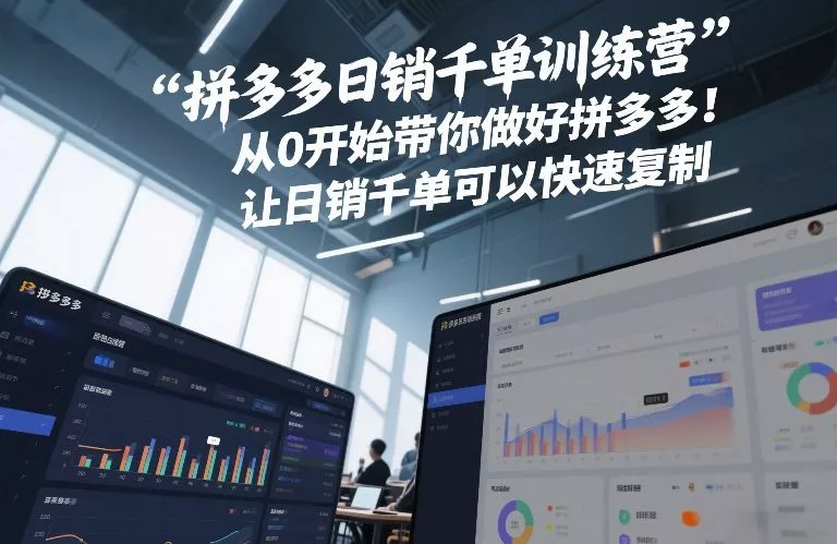 拼多多日销千单训练营，从0开始带你做好拼多多，让日销千单可以快速复制(更新26年2月) - 项目资源网