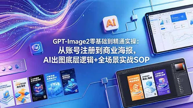GPT-Image2零基础到精通实操:从账号注册到商业海报,AI出图底层逻辑+全场景实战SOP GPT-Image2零基础到精通实操:从账号注册到商业海报,AI出图底层逻辑+全场景实战SOP