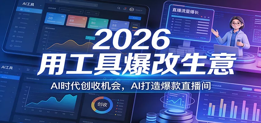 2026用工具爆改生意，AI时代创收机会，AI打造爆款直播间 - 项目资源网