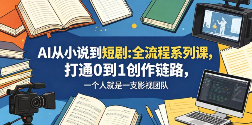 AI从小说到短剧全流程系列课,打通0到1创作链路,一个人就是一支影视团队 AI从小说到短剧全流程系列课,打通0到1创作链路,一个人就是一支影视团队