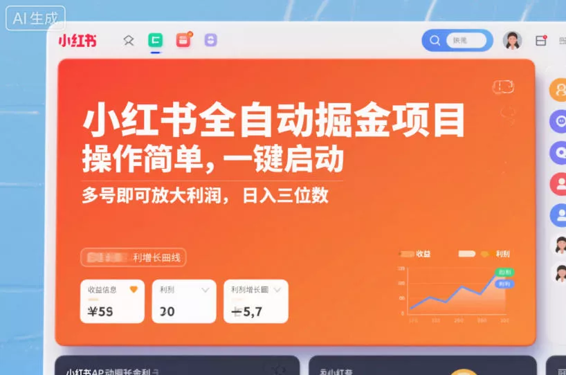 小红书全自动掘金项目,操作简单,一键启动,多号即可放大利润,日入三位数【揭秘】