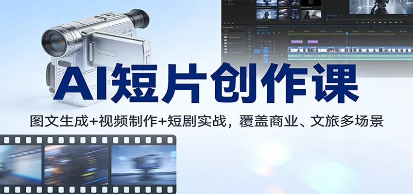 AI短片创作课：图文生成+ 视频制作+短剧实战，覆盖商业、 文旅多场景 - 项目资源网