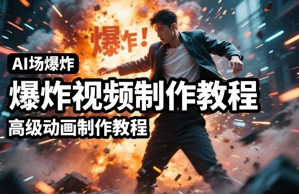 AI场景爆炸视频制作教程，利用人物实拍视频制作出高级的动画特效 - 项目资源网