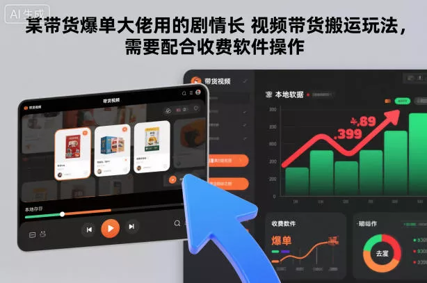 某带货爆单大佬用的剧情长视频带货搬运玩法，需要配合收费软件操作 - 项目资源网