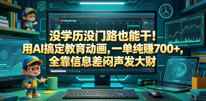 没学历没门路也能干!用AI搞定教育动画,一单纯賺700+,全靠信息差闷声发大财【揭秘】 没学历没门路也能干!用AI搞定教育动画,一单纯賺700+,全靠信息差闷声发大财【揭秘】