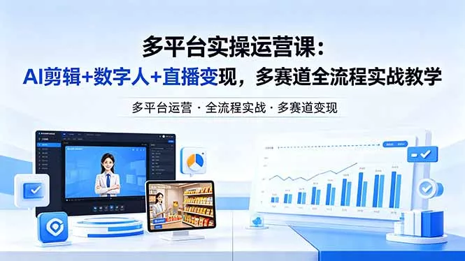 某团队多平台实操运营课-更新26年4月20:AI剪辑+数字人+直播变现,多赛道全流程实战教学 某团队多平台实操运营课-更新26年4月20:AI剪辑+数字人+直播变现,多赛道全流程实战教学