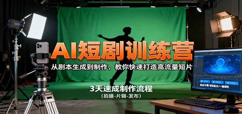 AI短剧训练营,从剧本生成到制作,教你快速打造高流量短片 - 项目资源网
