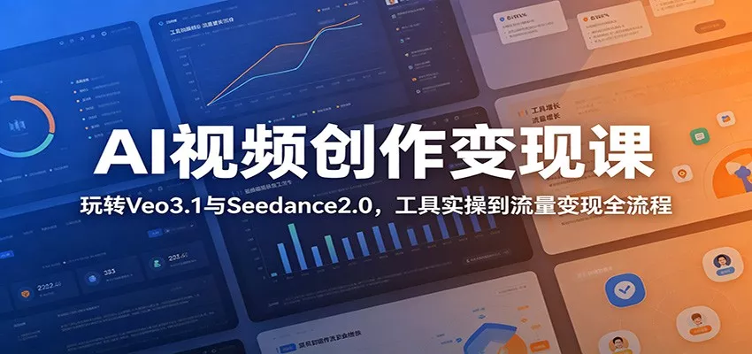 AI视频创作变现课：玩转Veo3.1与Seedance2.0，工具实操到流量变现全流程 - 项目资源网