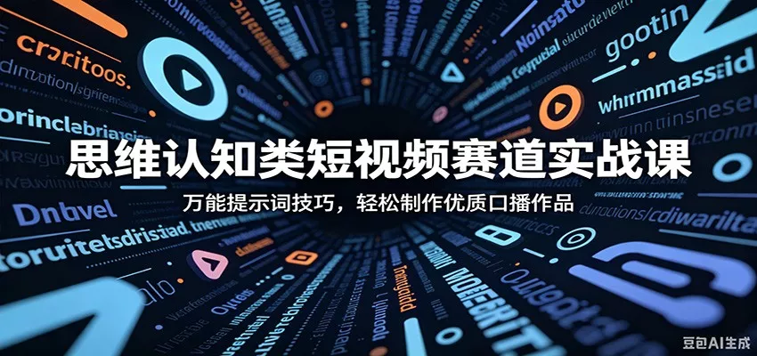 思维认知类短视频赛道实战课：万能提示词技巧，轻松制作优质口播作品 - 项目资源网