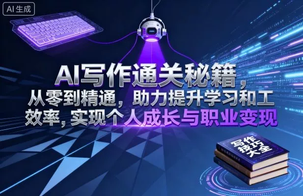 AI写作通关秘籍，从零到精通，助力提升学习和工作效率，实现个人成长与职业变现 - 项目资源网