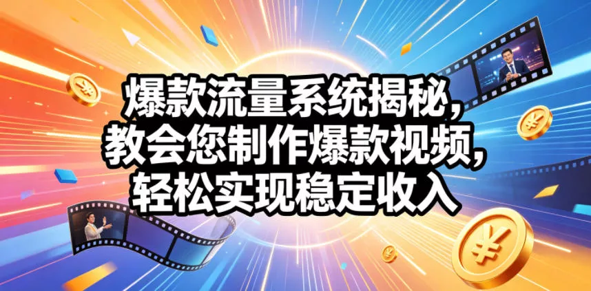 爆款流量系统揭秘,教会您制作爆款视频,轻松实现稳定收入【原创双语字幕】 爆款流量系统揭秘,教会您制作爆款视频,轻松实现稳定收入【原创双语字幕】